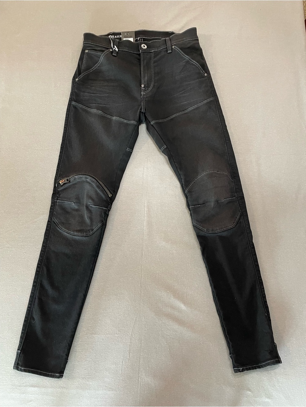 G-Star 5620 3D Zip Knee Skinny Moto Jeans with Zip Pocket Y2K Streetwear 31x32